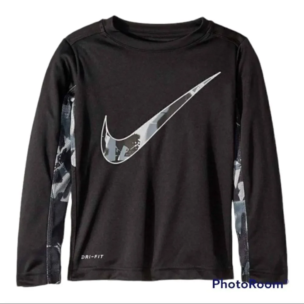 Nike Spray Painted Swoosh Long Sleeve Tee Shirt